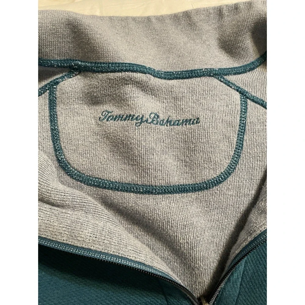 Tommy Bahama Flipshore COBALT BLUE/GRAY REVERSIBLE Half-Zip Shirt Men 2XLT